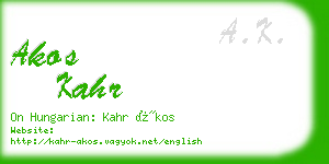 akos kahr business card